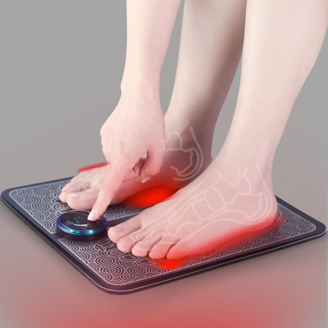 EMS foot massage mat for circulation and relaxation
