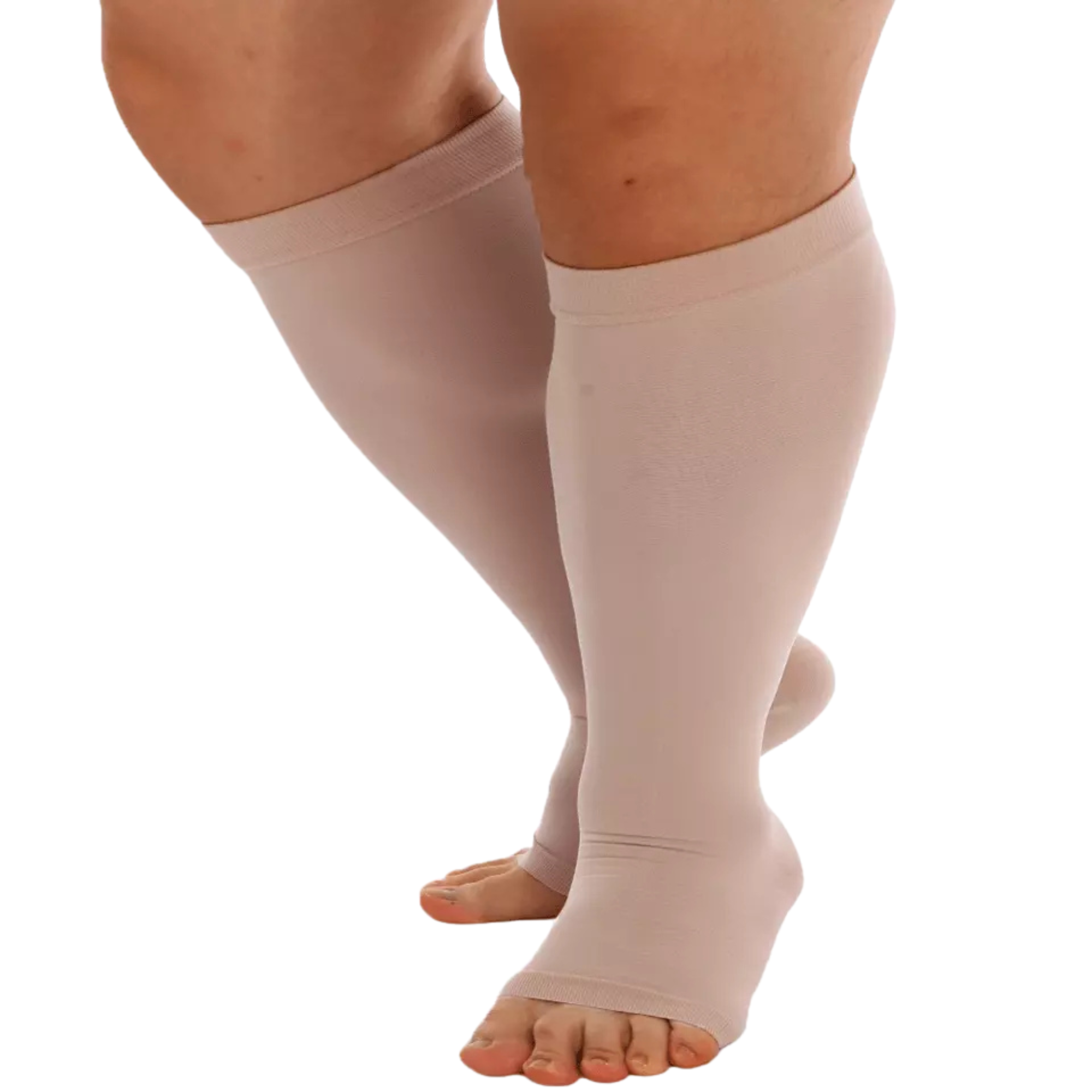 Plus sized Open Toe Compression Socks