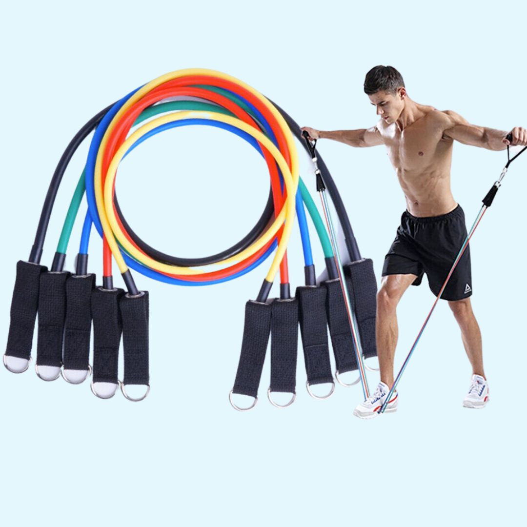 11 Piece Fitness Resistance Bands Exercise Set