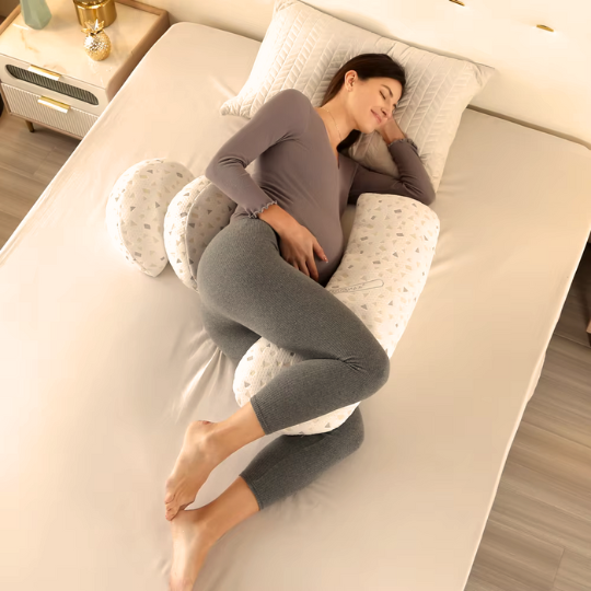 Pregnancy pillow for maternal comfort and support