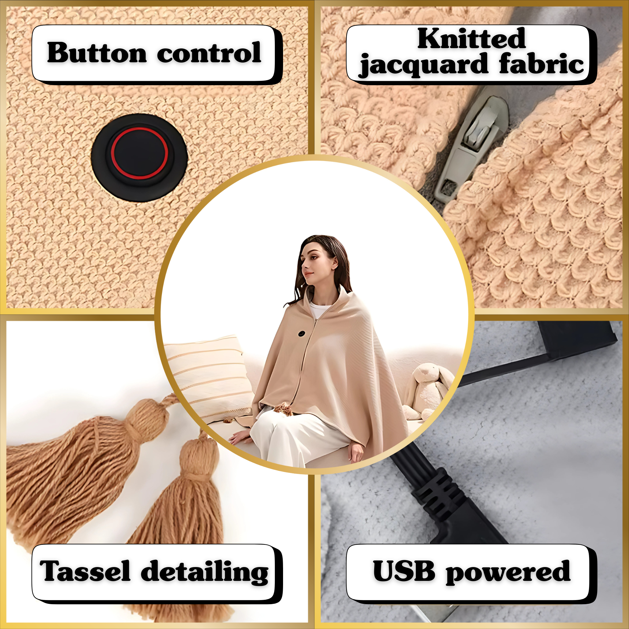 Cordless USB Heated Shawl
