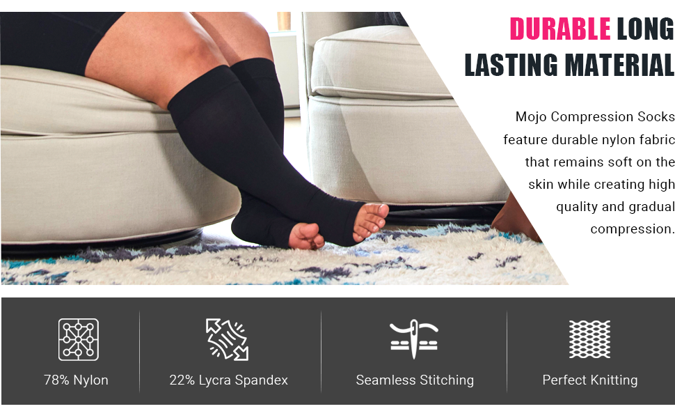 Plus sized Open Toe Compression Socks