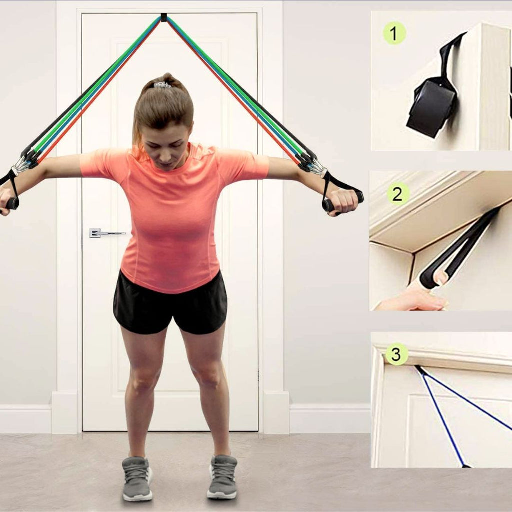 11 Piece Fitness Resistance Bands Exercise Set