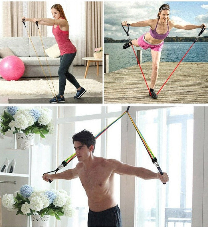 11 Piece Fitness Resistance Bands Exercise Set