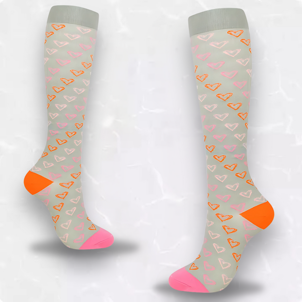 Heart Patterned LegEase Compression Socks