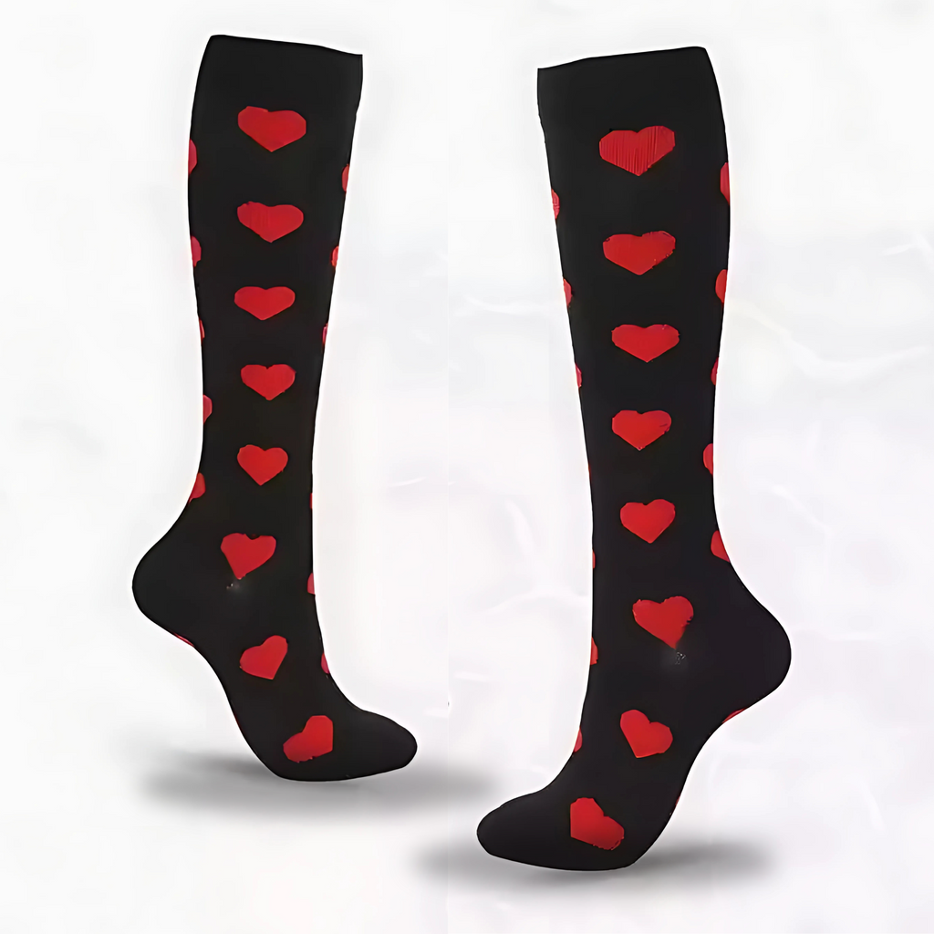 Heart Patterned LegEase Compression Socks