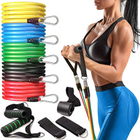 11 Piece Fitness Resistance Bands Exercise Set