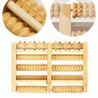 Wooden 5-Roller Reflexology Foot Massager