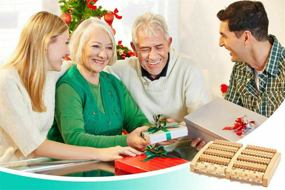 Wooden 5-Roller Reflexology Foot Massager