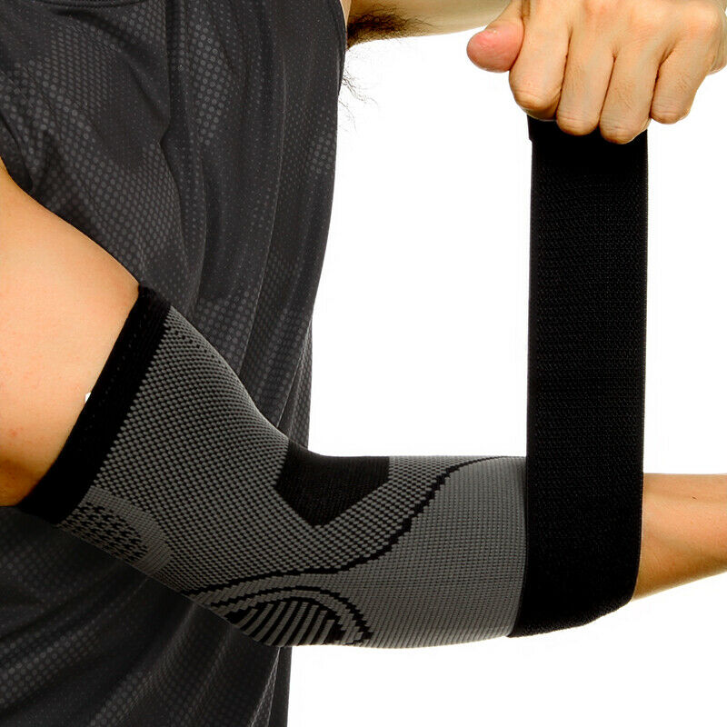 Adjustable compression elbow sleeve for joint support and pain relief