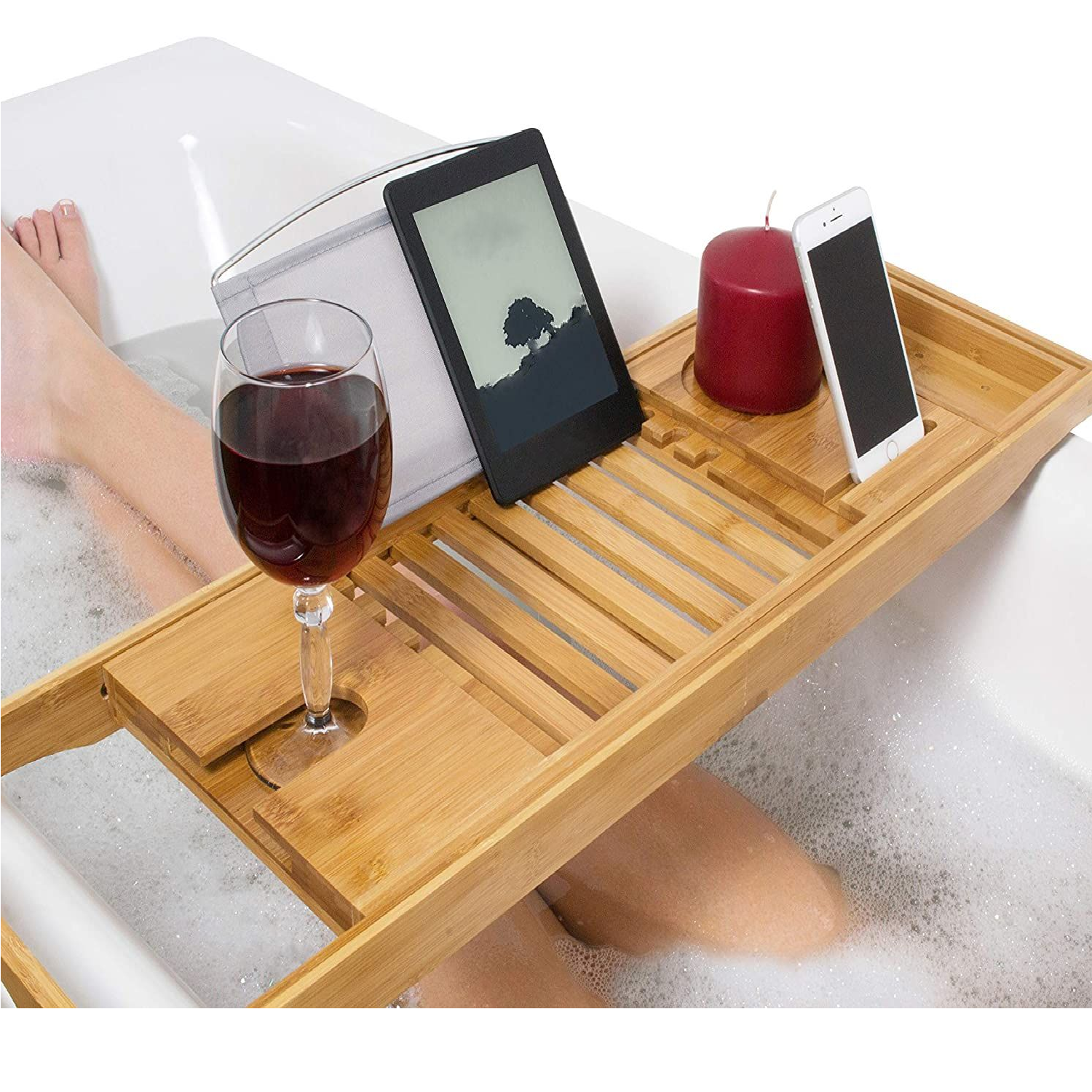 Expandable Bamboo Bath Caddy