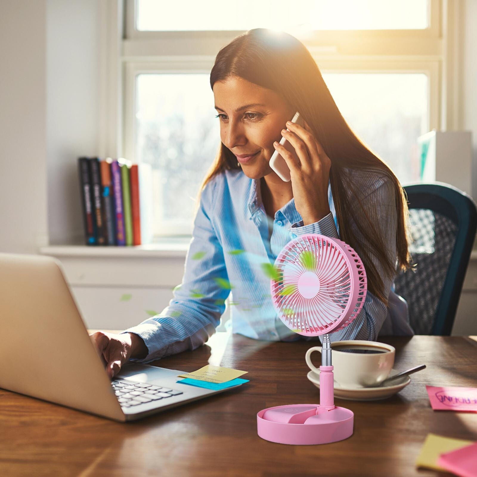 Rechargeable portable folding fan for personal cooling