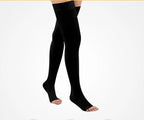 Micro thigh high compression stockings for leg circulation