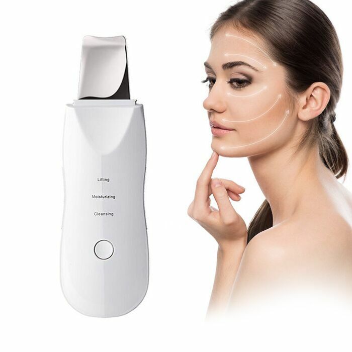 Ultrasonic facial skin scrubber for deep cleansing