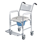 Mobile shower toilet commode chair for bathroom accessibility