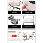 Mobile Shower Toilet Commode Chair