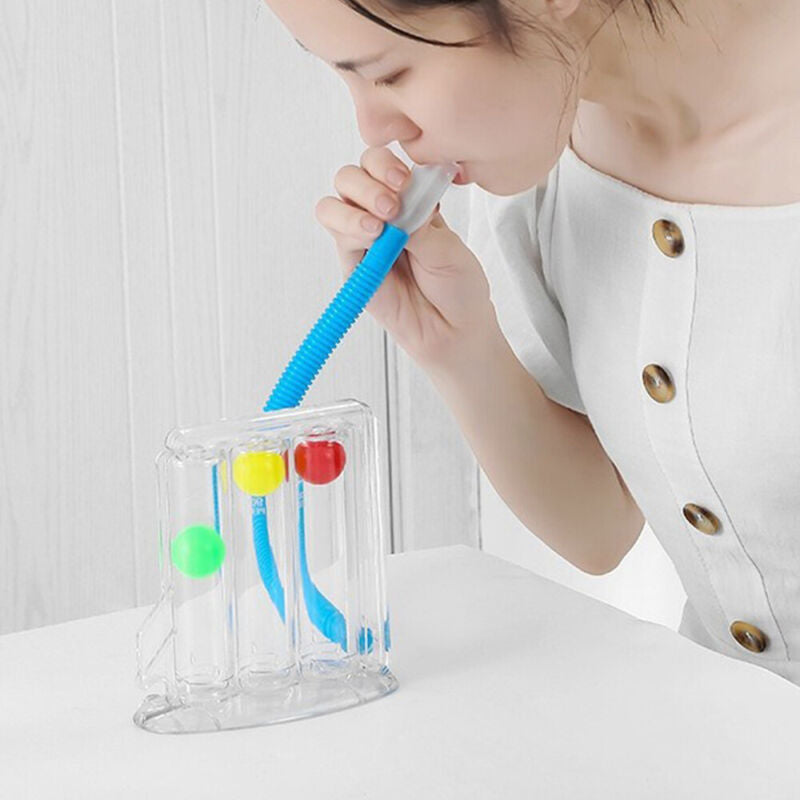 TriFlo inspiratory exerciser for lung and breathing training