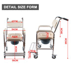 Mobile Shower Toilet Commode Chair