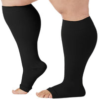 Plus sized Open Toe Compression Socks