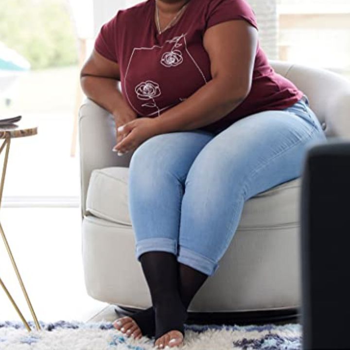 Plus sized Open Toe Compression Socks